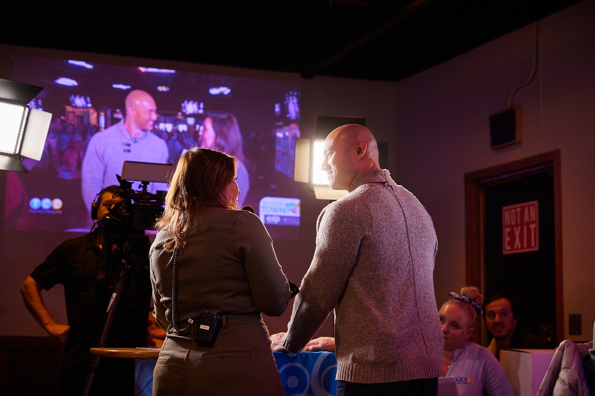 Twin Cities Live co-hosts Elizabeth Ries and Ben Leber.