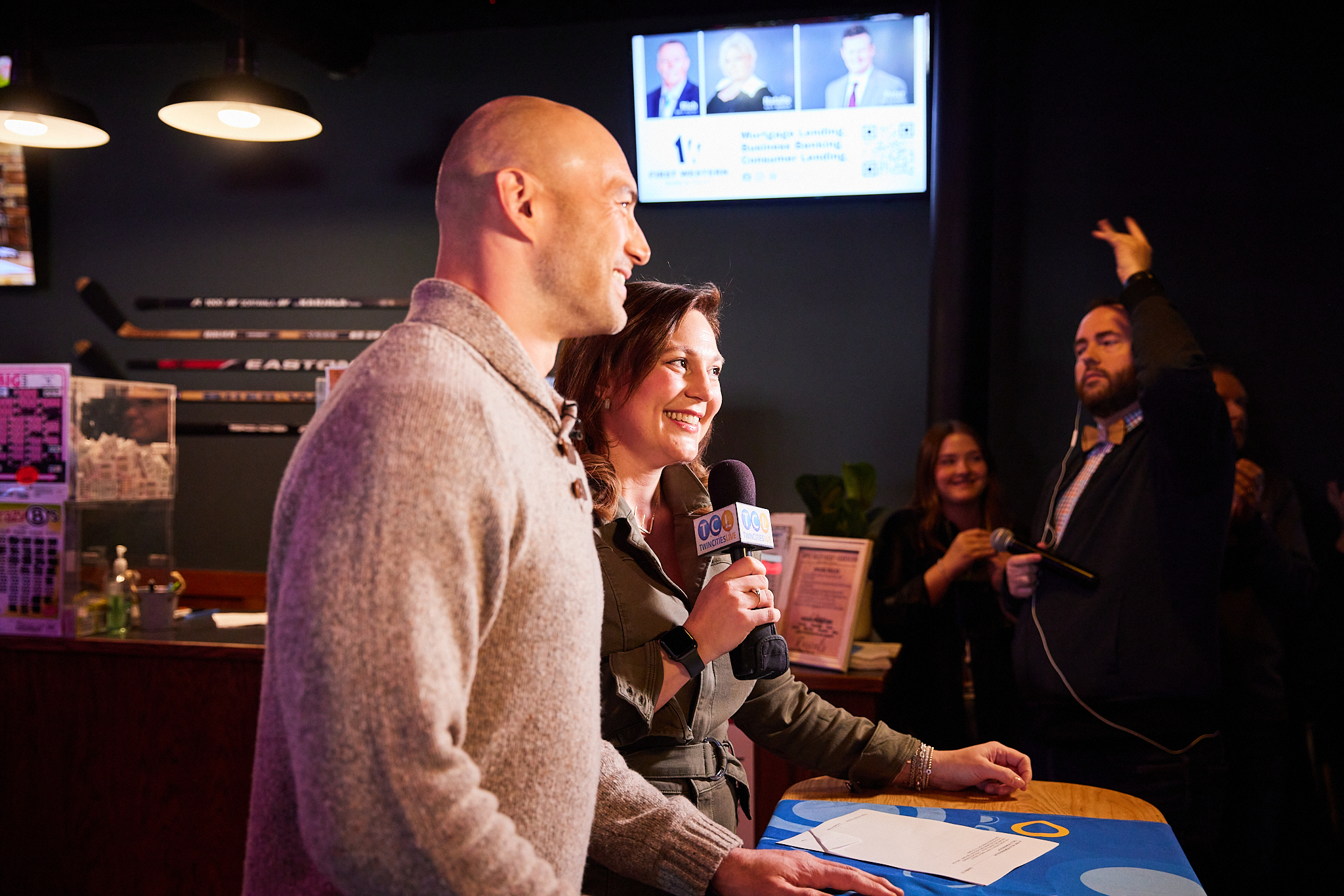 Elizabeth Ries and Ben Leber hosting Twin Cities Live.