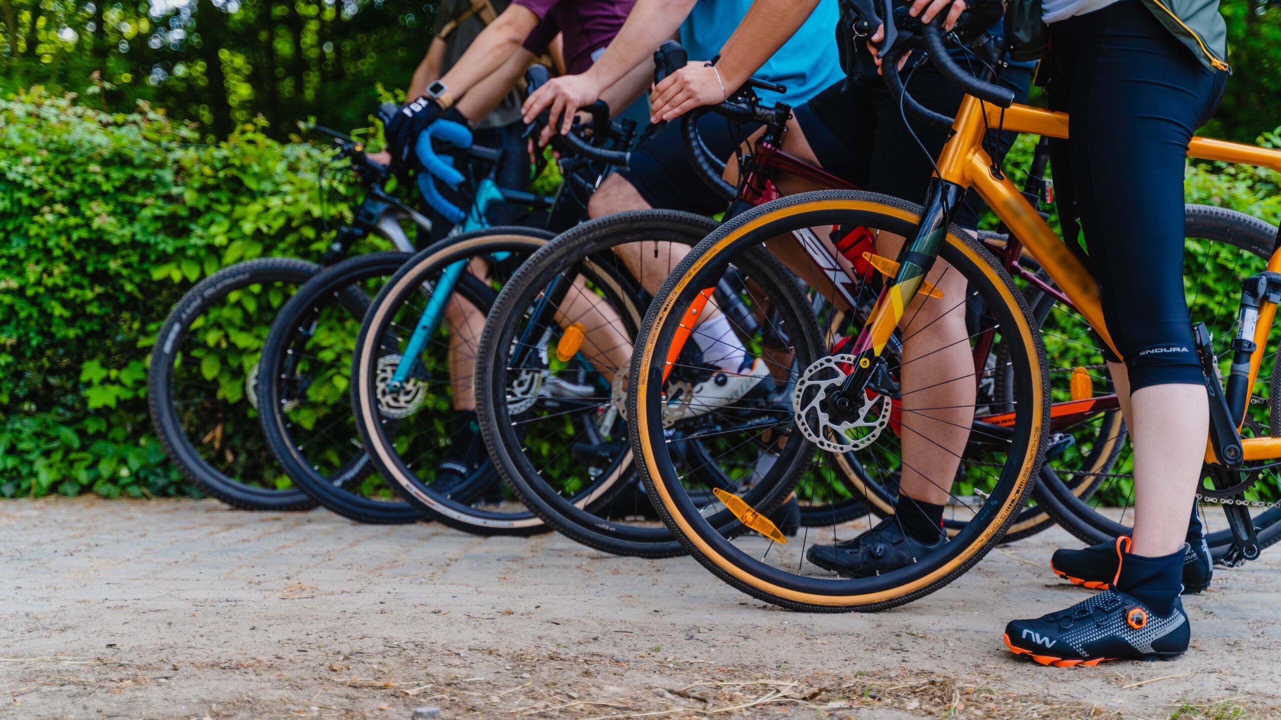People on bikes.