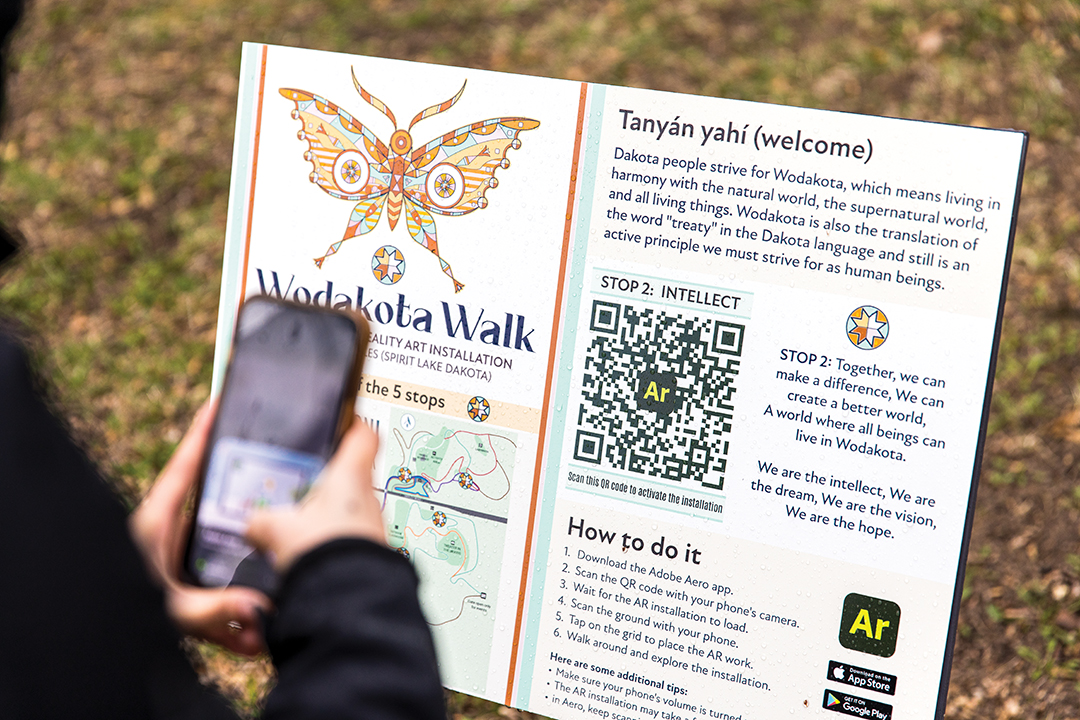 Wodakota Walk art installation sign at Caponi Art Park