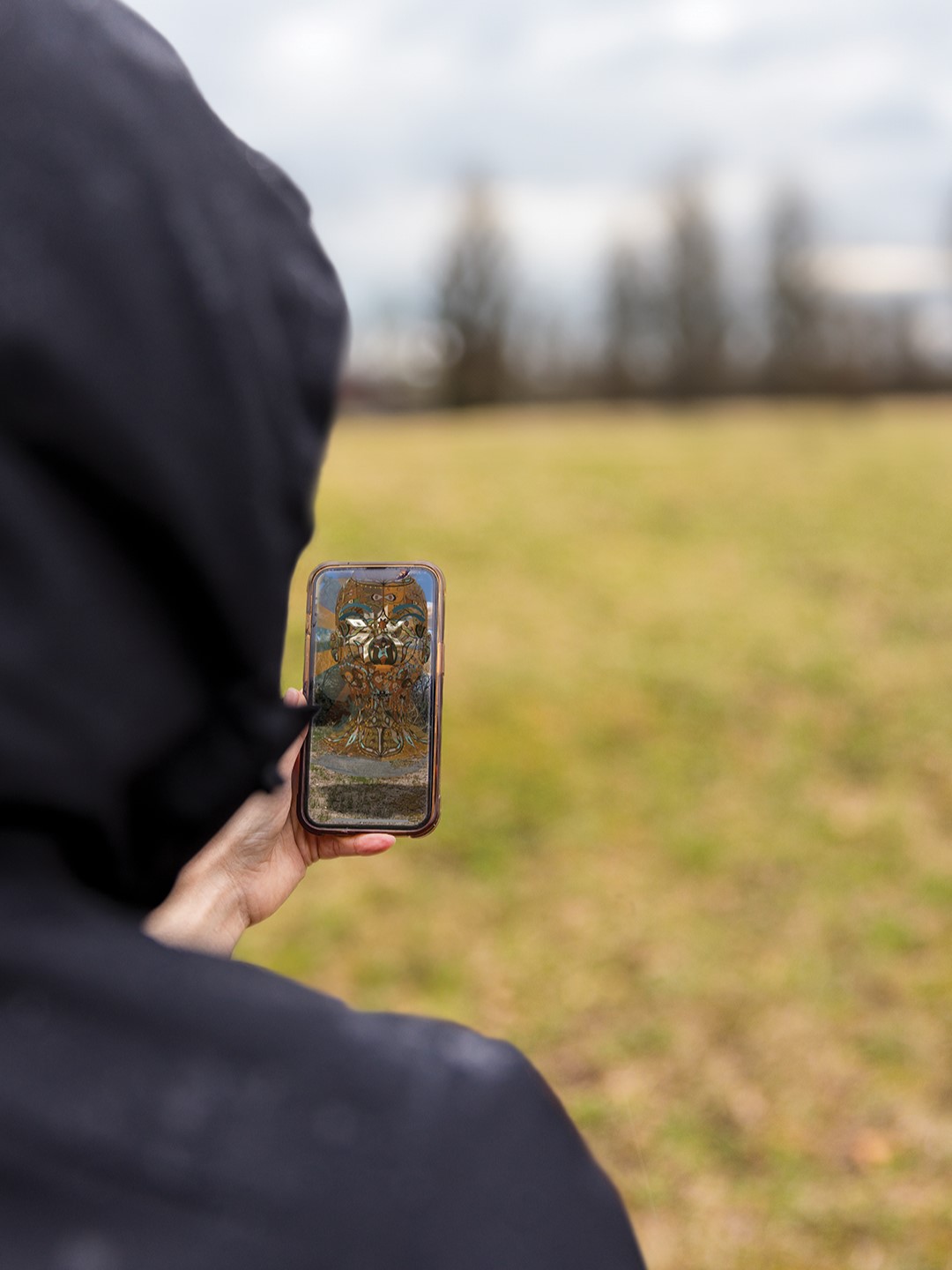 Use your phone to download an app and scan a QR code to discover Marlena Myles’ Wodakota Walk art installation at Caponi Art Park.