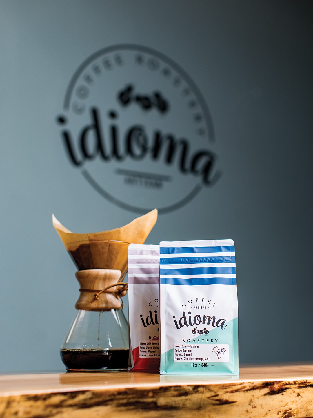 Idioma Coffee Roastery sources beans from small farmers around the world.