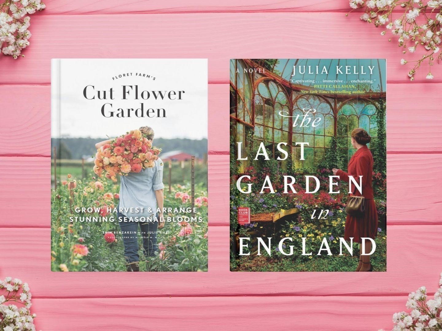 Two garden-themed books.