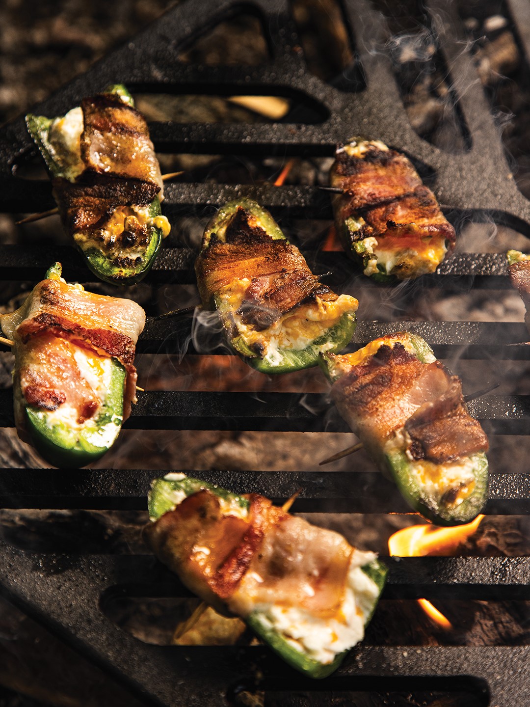 Campfire Bacon-wrapped Jalapeño Poppers
