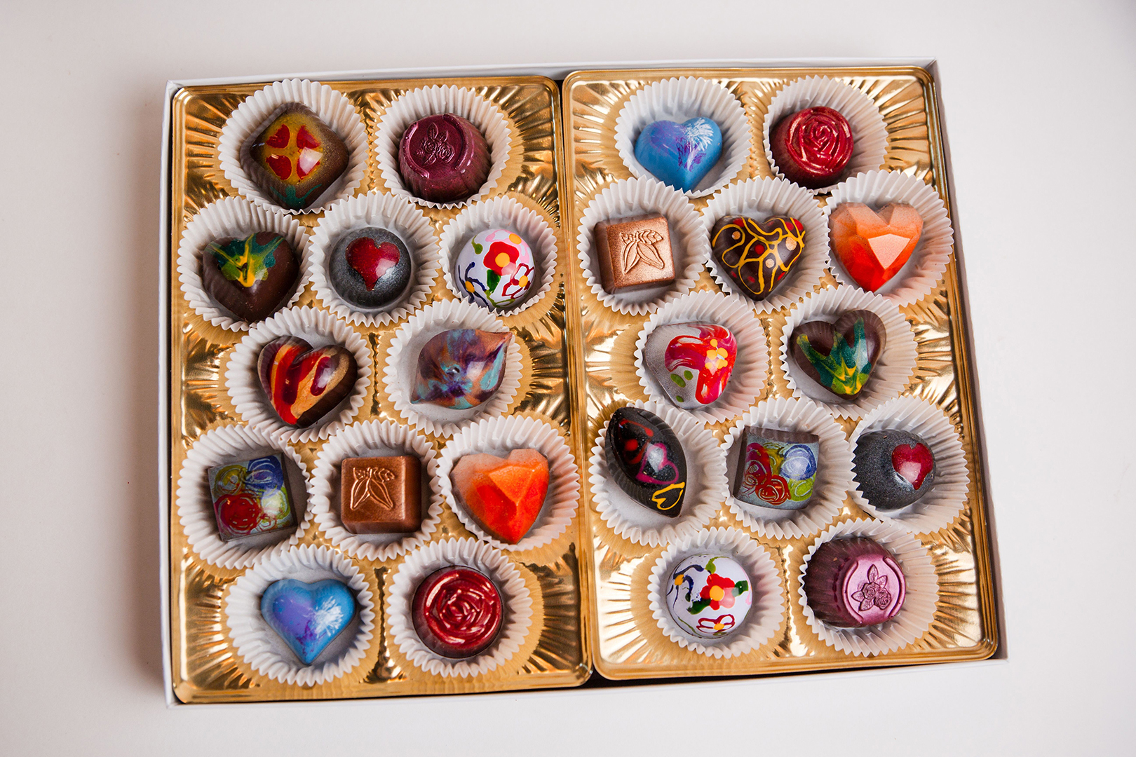 24 piece Valentine's Day box by XO’Xocolati